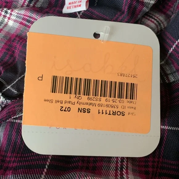 NWT Isabel Maternity Plaid Shirt Dress XL - Picture 6 of 6